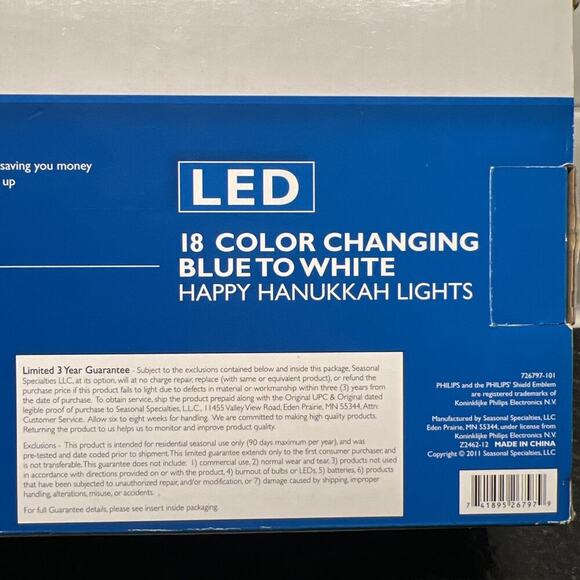 Philips Happy Hanukkah Lights Letters That Spell "Happy Hanukkah" Tested & Works - Picture 6 of 7